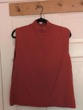 Mercer Street Studio Sleeveless Ribbed Mock Neck Sweater in Red